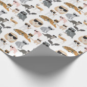 Coole und lustige Tiere mit Sonnenbrille Geschenkpapier (Ecke)