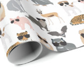 Coole und lustige Tiere mit Sonnenbrille Geschenkpapier (Rolleneckpunkt)