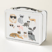 Coole und lustige Tiere mit Sonnenbrille Metall Brotdose (Rückseite)