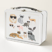 Coole und lustige Tiere mit Sonnenbrille Metall Brotdose (Vorderseite)