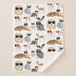 Coole und lustige Tiere mit Sonnenbrille Sherpadecke