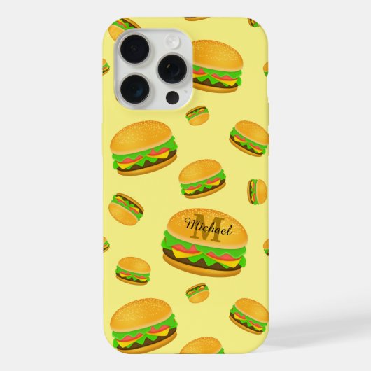 Coole und lustige Yummy-Hammermuster Monogram gelb iPhone Hülle (Rückseite)