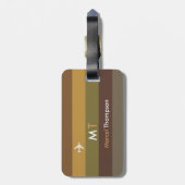 coole und moderne braune Flugreise Gepäckanhänger (Rückseite vertikal)