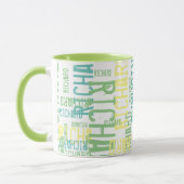 coole und moderne grüne Typografie Tasse (Links)