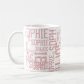 Coole und moderne Rosa Typografie Kaffeetasse (Links)