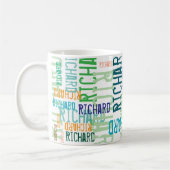 Coole und moderne Typografie Kaffeetasse (Links)