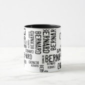 Coole und moderne Typografie Name Muster Schwarz Tasse (Zentrum)