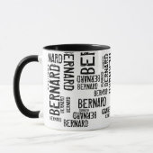 Coole und moderne Typografie Name Muster Schwarz Tasse (Links)