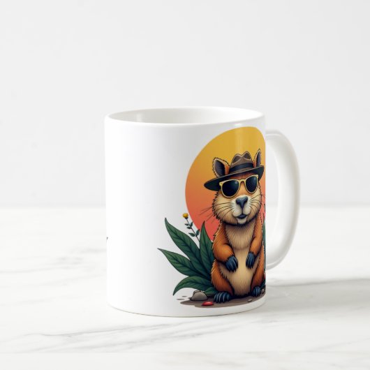 Coole und stilvolle Capybara Kaffeetasse (VorderseiteRechts)