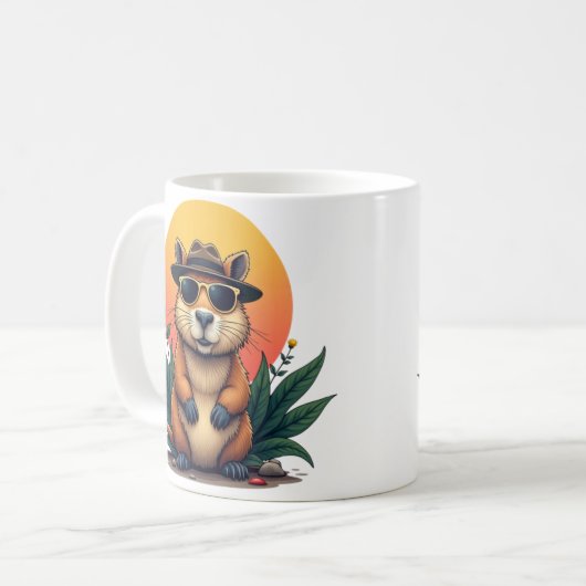 Coole und stilvolle Capybara Kaffeetasse (Vorderseite Links)