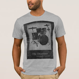 coole und stilvolle schwarz-weiße Trommeln T-Shirt