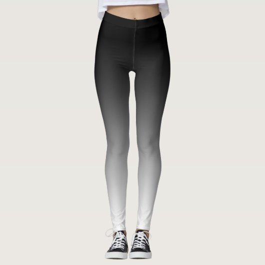 Coole und trendige Schwarz-Weiß-Strahlung Leggings (Vorderseite)