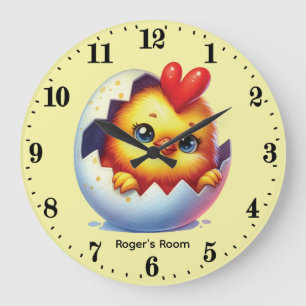 Coole Unisex-Baby-Küken-Kinderzimmer  Große Wanduhr