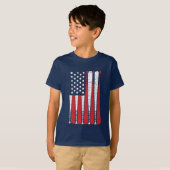 coole Unisex-Kids Baseball Flag Patriotic T-Shirt (Vorne ganz)