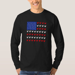 Coole US-amerikanische Flagge Hühner Bauer Körner  T-Shirt