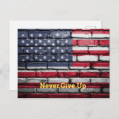 Coole US-Flagge mit Zitat Postkarte (Vorne/Hinten)