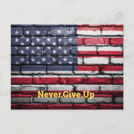 Coole US-Flagge mit Zitat Postkarte