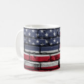 Coole US-Flaggengestaltung Kaffeetasse (Vorderseite Links)