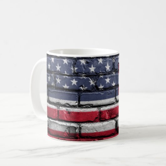 Coole US-Flaggengestaltung Kaffeetasse (Vorderseite Links)