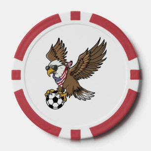Coole USA-Fußball-Adler-Sonnenbrille Vintage Patri Pokerchips