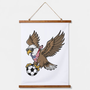 Coole USA-Fußball-Adler-Sonnenbrille Vintage Patri Wandteppich Mit Holzrahmen