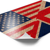 Coole usa Gewerkschaft Jack Flags begraben Texteff Fotodruck (Ecke)