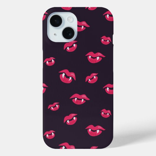 Coole Vampirlippen und Fangmuster Case-Mate iPhone Hülle (Rückseite)