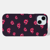 Coole Vampirlippen und Fangmuster Case-Mate iPhone Hülle (Rückseite (Horizontal))