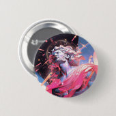 Coole Vaporwave-Statue von David in Pink Button (Vorne & Hinten)