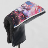 Coole Vaporwave-Statue von David in Pink Golf Headcover (3/4 Vorderseite)