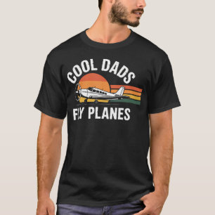 Coole Väter fliegen Flugzeuge Lustiger Pilot Vater T-Shirt