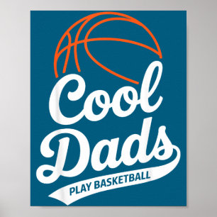 Coole Väter spielen Basketball-Vater-Illustration Poster