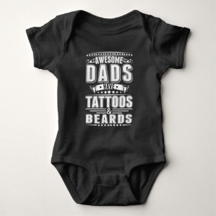 Coole Vater Tattoo Beard Mustache Inkted Vater Baby Strampler