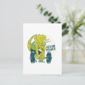 COOLE VEGANE Triceratops Dinosaurier Weightlift Postkarte (Stehend Vorderseite)