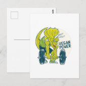 COOLE VEGANE Triceratops Dinosaurier Weightlift Postkarte (Vorne/Hinten)