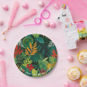 Coole Vegetation Tropische Grüne Blätter Dschungel Pappteller (Party)