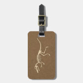 Coole Velociraptor-Dinosaurier-Knochen und Skelett Gepäckanhänger (Vorderseite vertikal)