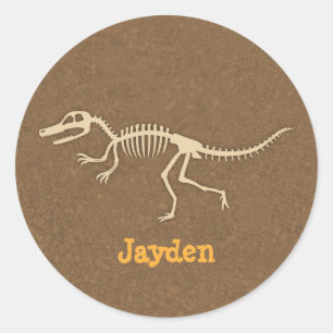 Coole Velociraptor-Dinosaurierknochen für Jungen Runder Aufkleber
