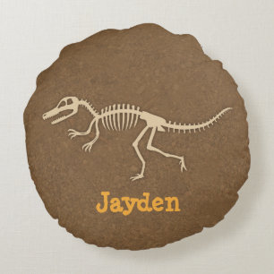 Coole Velociraptor-Dinosaurierknochen-Jungen-Zimme Rundes Kissen