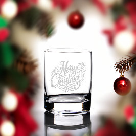 Coole Verzierte Frohe Weihnachtskalligraphie Rocks Glas