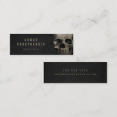 Coole Vinatge Skull Typographic Black Mini Visitenkarte (Vorne/Hinten)