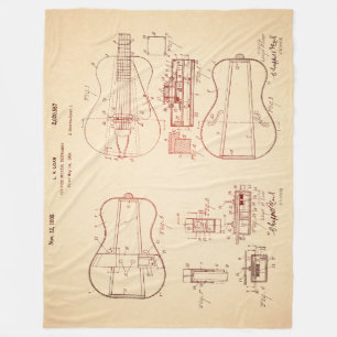 Coole Vintage akustische Gitarre - Patentkunst Fleecedecke