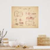 Coole Vintage akustische Gitarre - Patentkunst Poster (Küche)