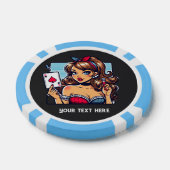 Coole Vintage Dame Casino Pokerchips (Einzeln)