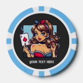 Coole Vintage Dame Casino Pokerchips (Vorderseite)