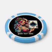 Coole Vintage Dame Casino Pokerchips (Einzeln)