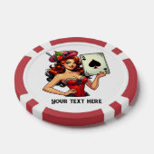 Coole Vintage Dame Casino Pokerchips (Einzeln)