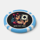 Coole Vintage Dame Casino Pokerchips (Einzeln)