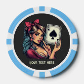 Coole Vintage Dame Casino Pokerchips (Vorderseite)