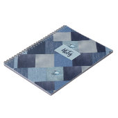 Coole Vintage-Denim-Patchworkarbeit Notizblock (Linke Seite)